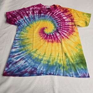 Vintage Hanes Beefy T Tie Dyed Hippie Boho Tshirt Size Large